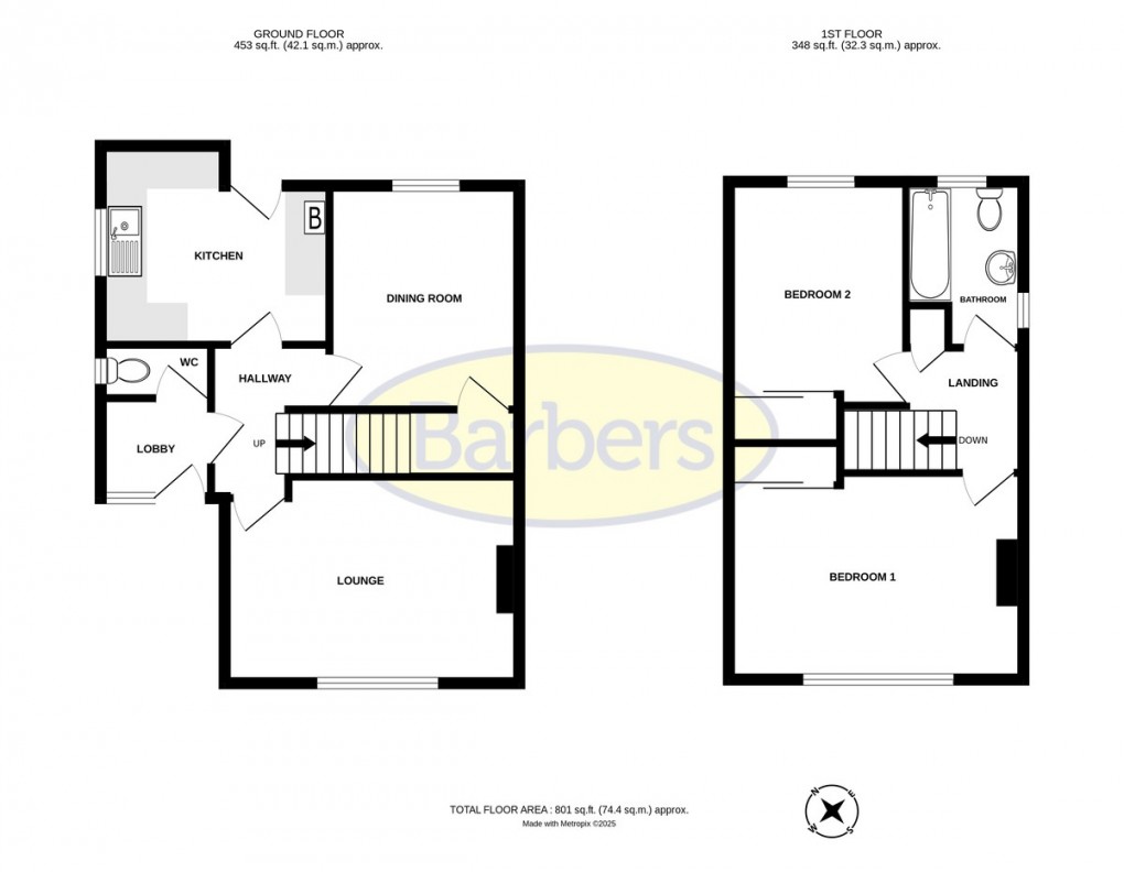 Floorplan for Donnington Way, Donnington, Telford, Shropshire, TF2 8LE.