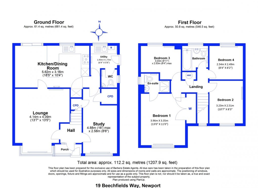 Floorplan for Beechfields Way, Newport