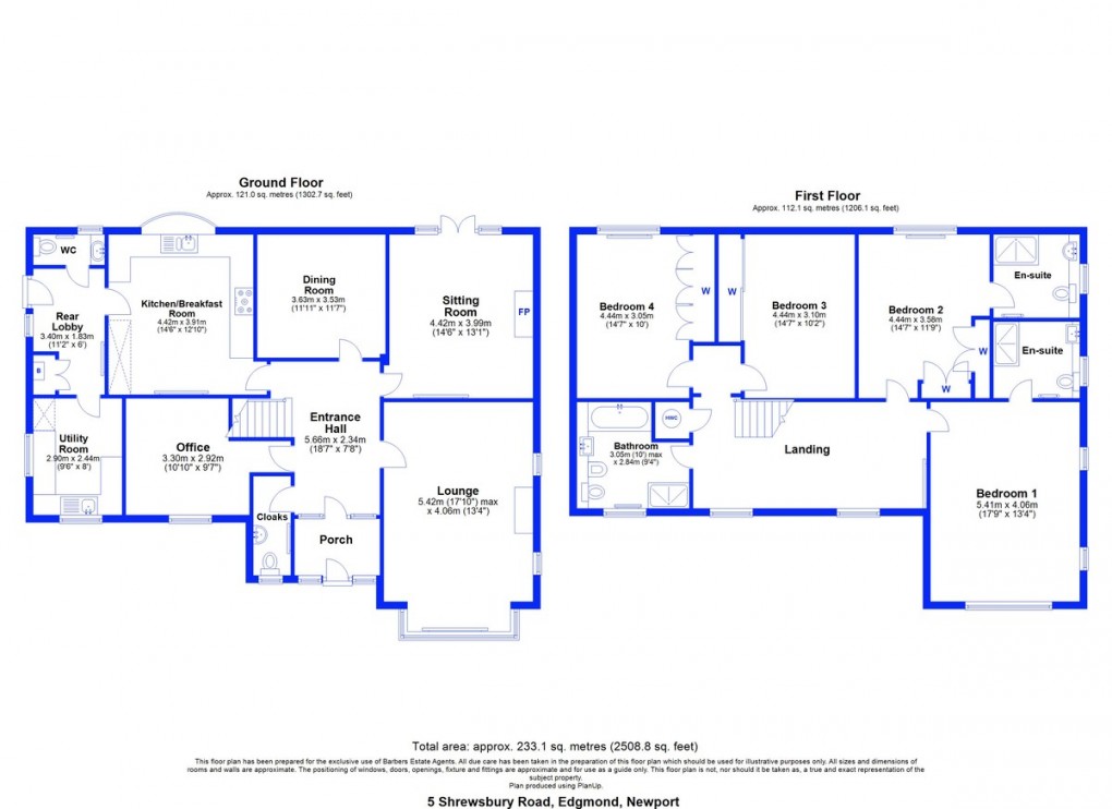 Floorplan for Edgmond, Newport