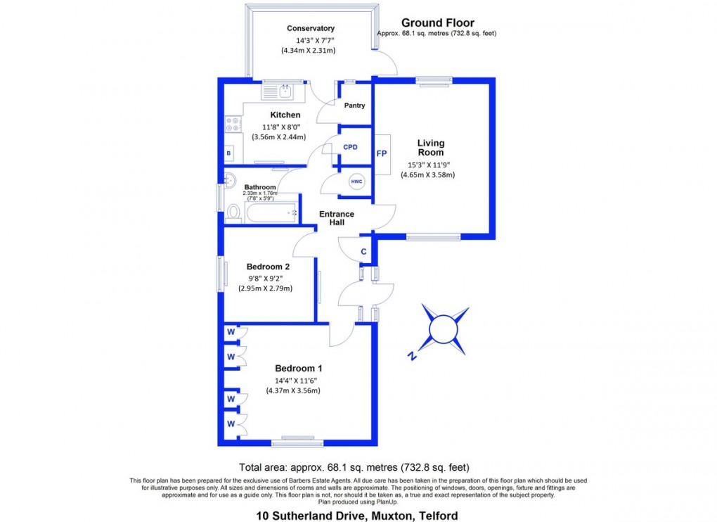 Floorplan for Sutherland Drive , Muxton