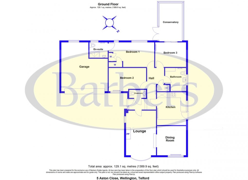 Floorplan for Aston Close, Wellington, Telford, TF1 3DG