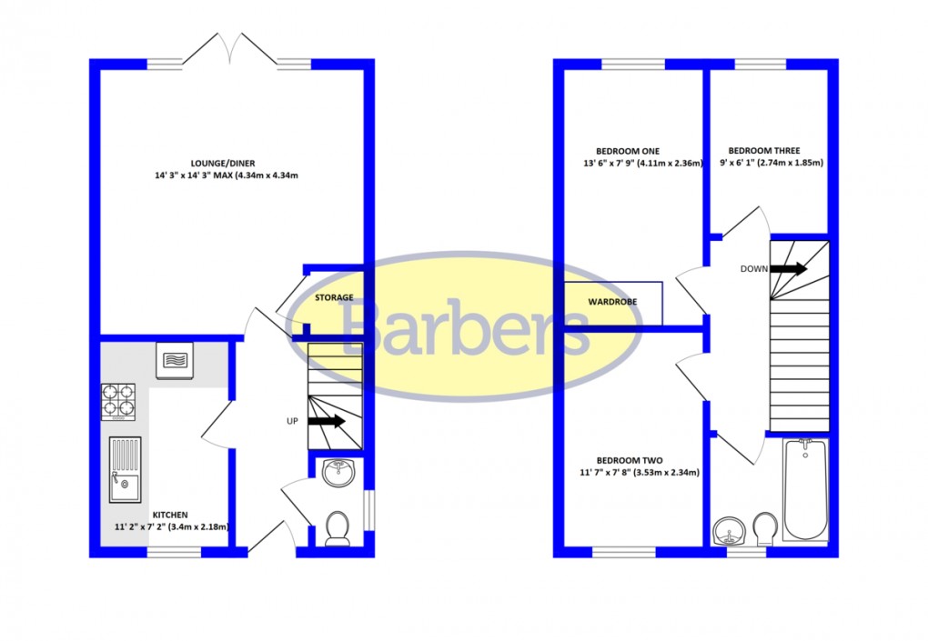 Floorplan for Tamerlane Road, Crewe, Cheshire