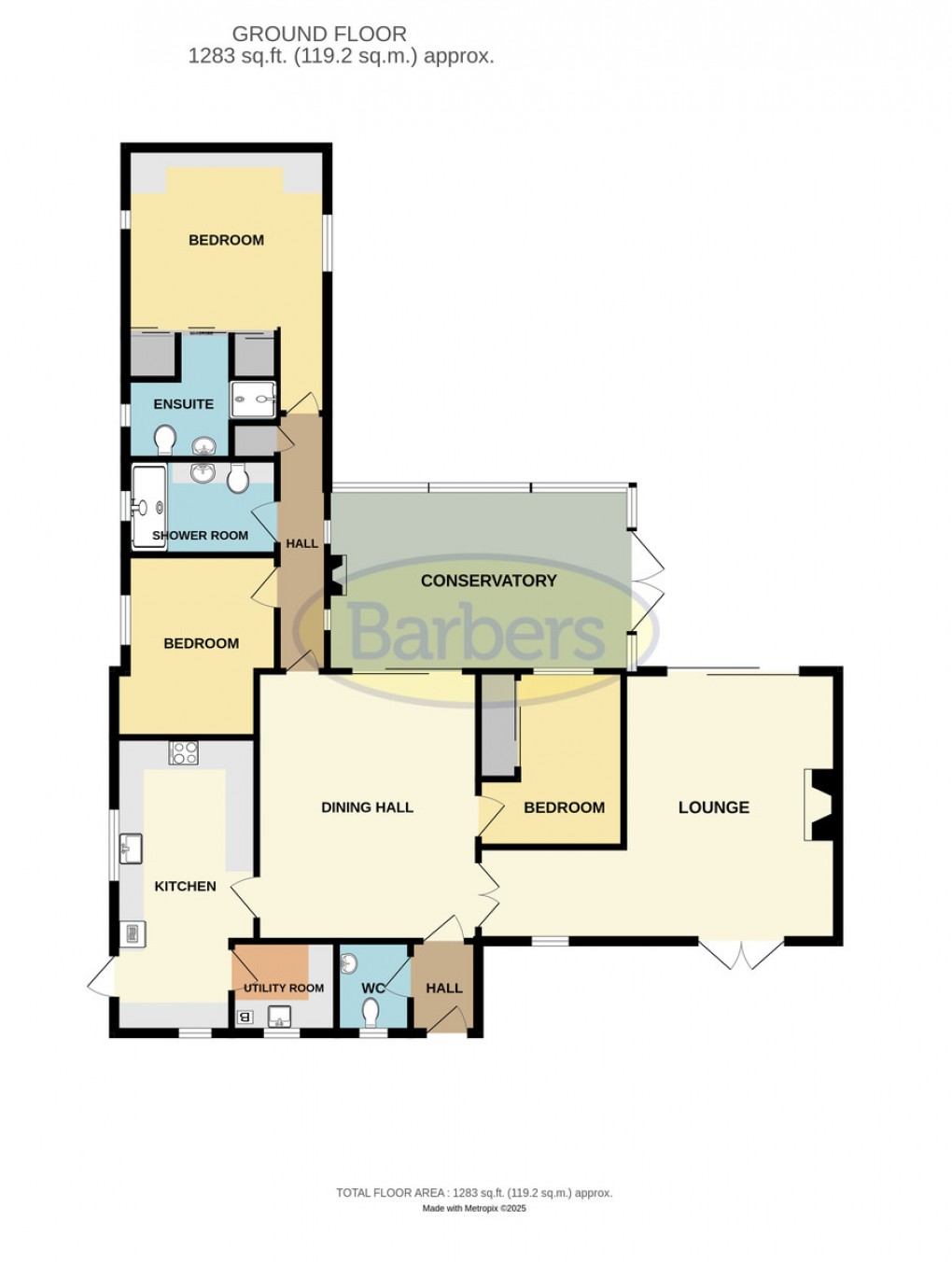 Floorplan for Donnerville Gardens, Admaston, Telford, TF5 0DE.