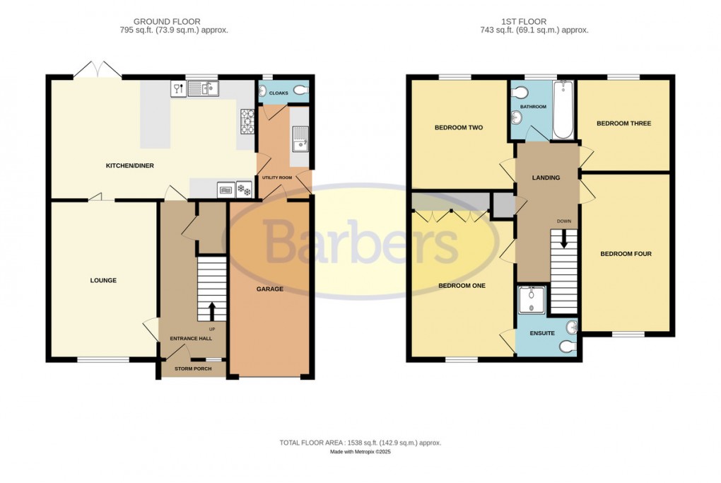 Floorplan for Lewis Crescent, Wellington, Telford, TF1 2FR.