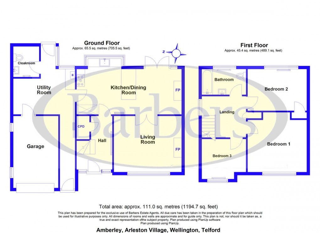 Floorplan for Arleston Village, Arleston, Telford, TF1 2LX.
