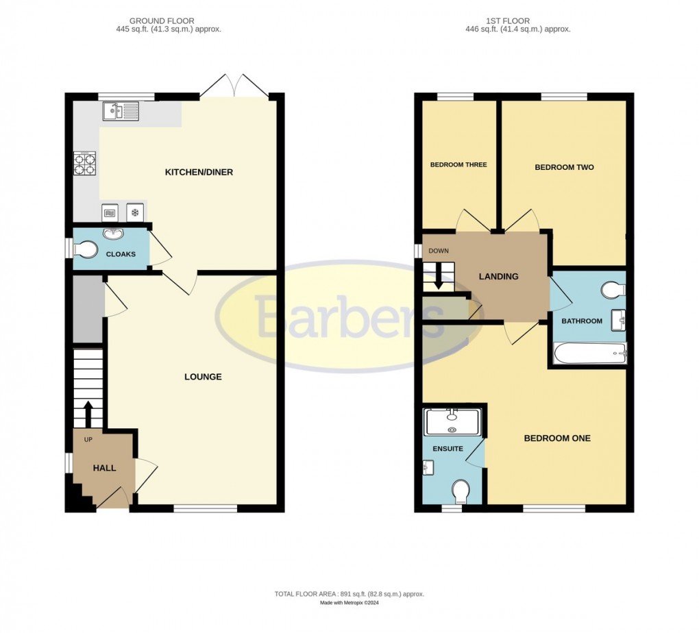Floorplan for Yew Tree Meadow, Hadley, Telford, TF1 6AN