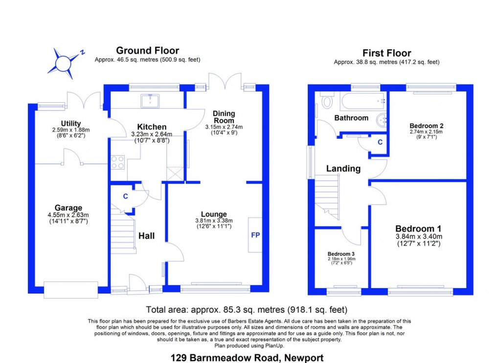 Floorplan for Barnmeadow Road, Newport