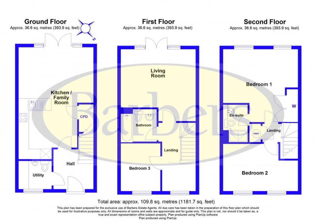 Floorplan for Sorbus Avenue, Hadley, Telford, TF1 5TL.