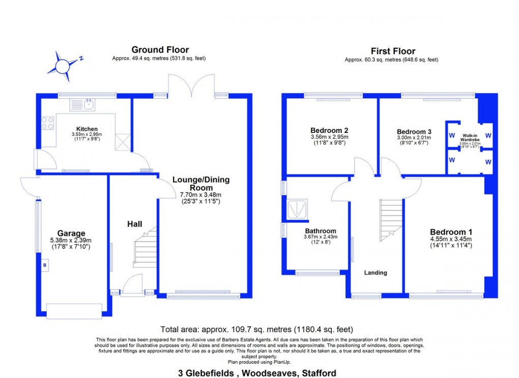 Floorplan for Glebefields, Woodseaves