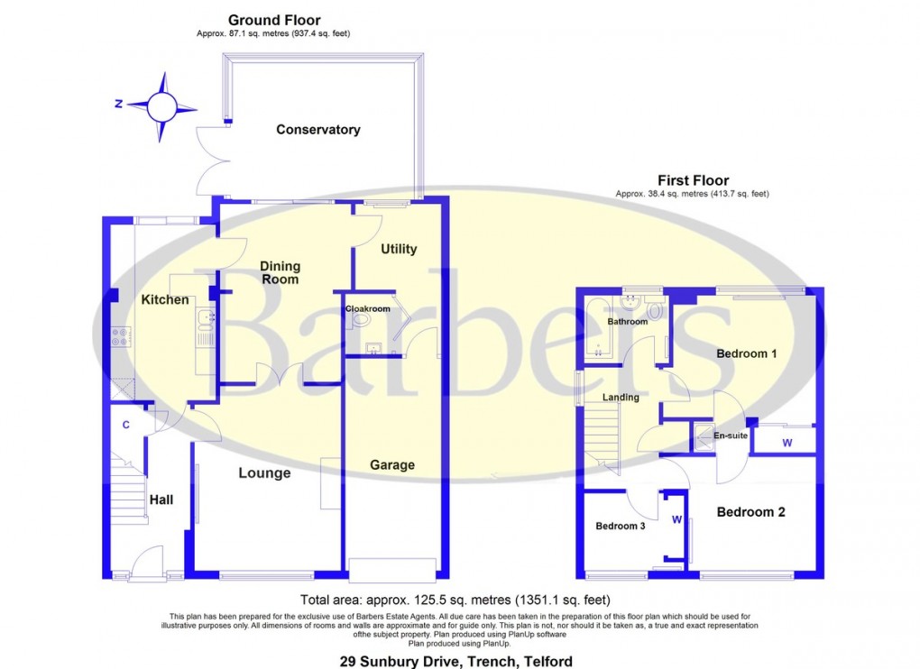 Floorplan for Sunbury Drive, Trench, Telford, TF2 7EA.