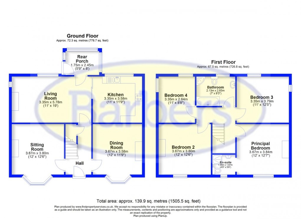 Floorplan for Grosvenor Road, Market Drayton