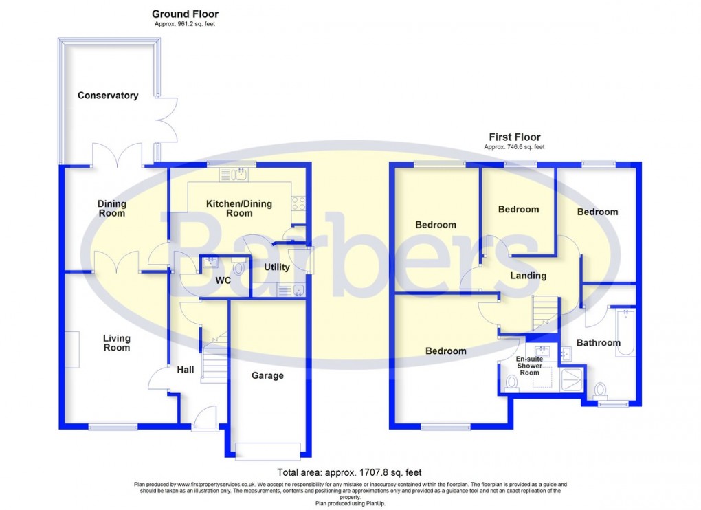 Floorplan for Oakfield Close, Bronington