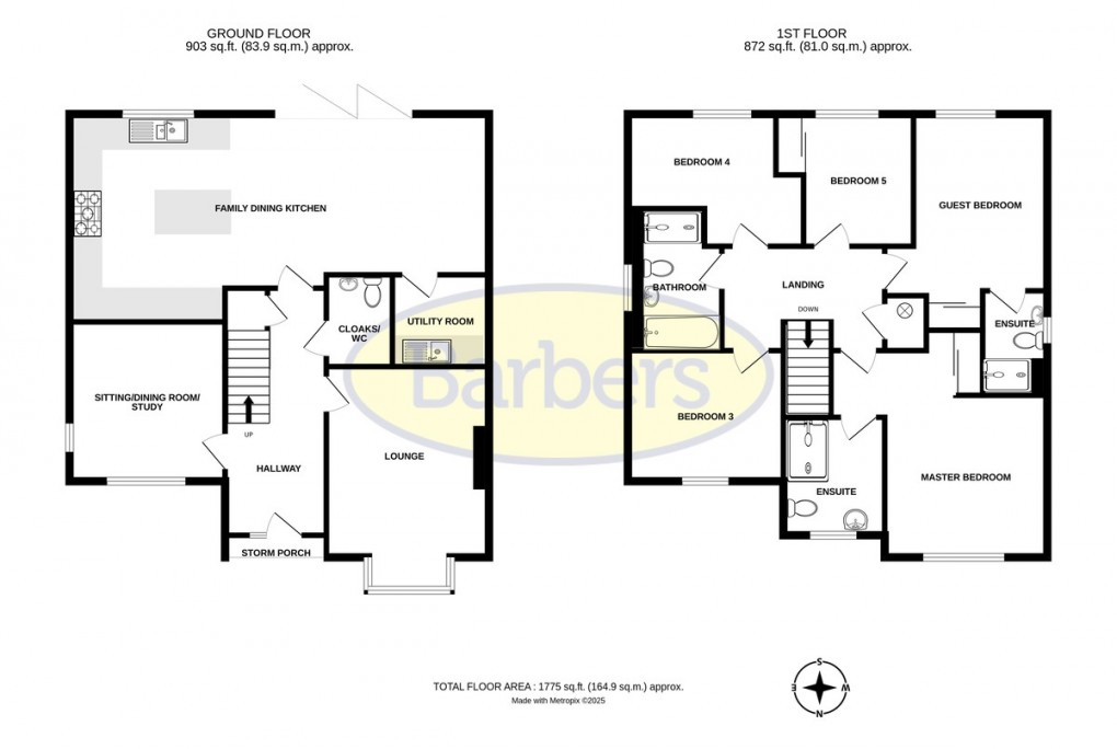 Floorplan for Watts Drive, Shifnal