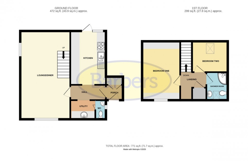 Floorplan for Halifax Drive, Leegomery, Telford, TF1 6XS