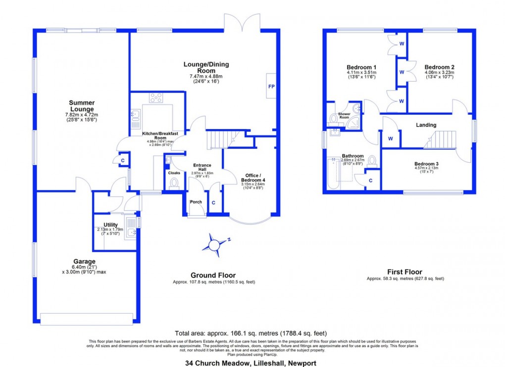 Floorplan for Church Meadow, Lilleshall