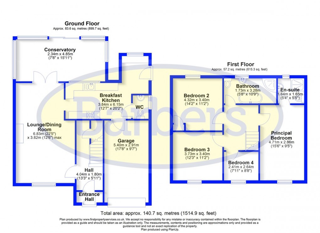 Floorplan for St. Michaels Way, Childs Ercall
