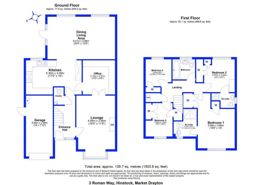 Floorplan for Roman Way, Hinstock