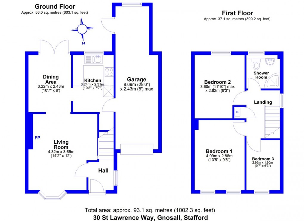 Floorplan for Gnosall, Stafford, Staffordshire
