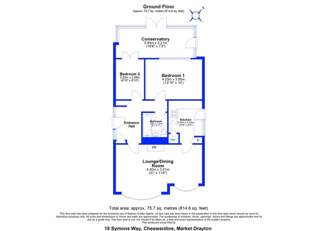 Floorplan for Symons Way, Cheswardine