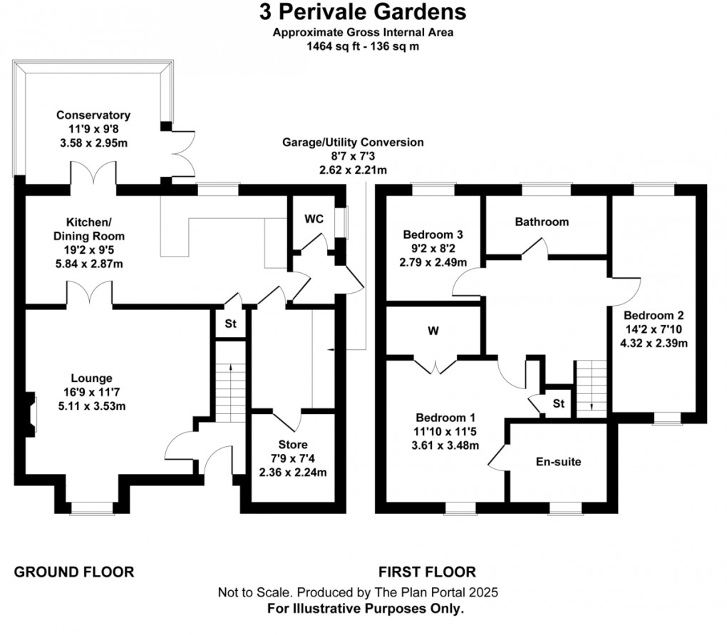 Floorplan for Perivale Gardens, Muxton