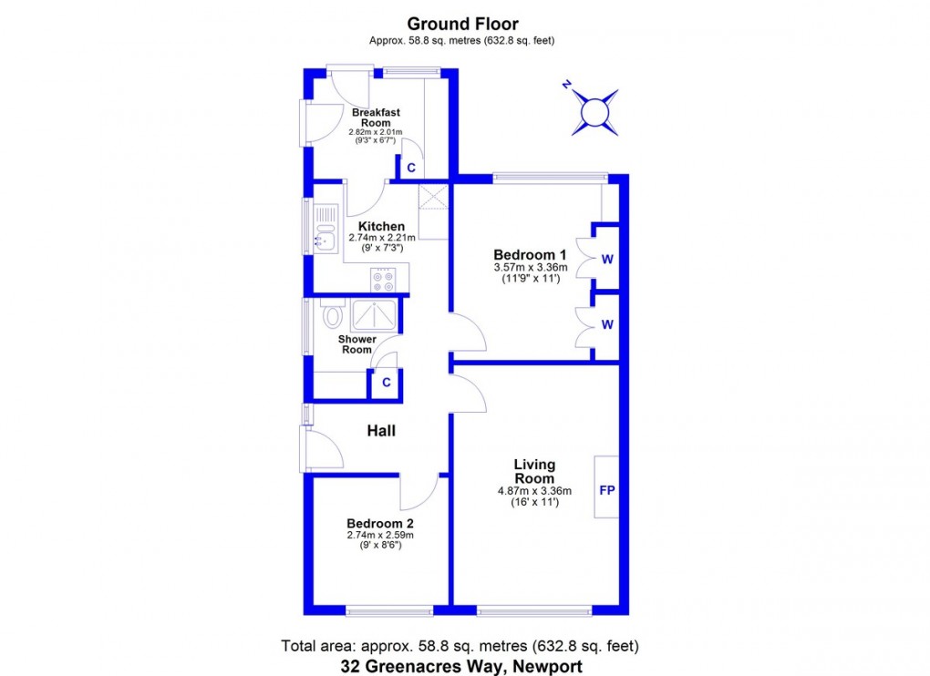 Floorplan for Greenacres Way, Newport