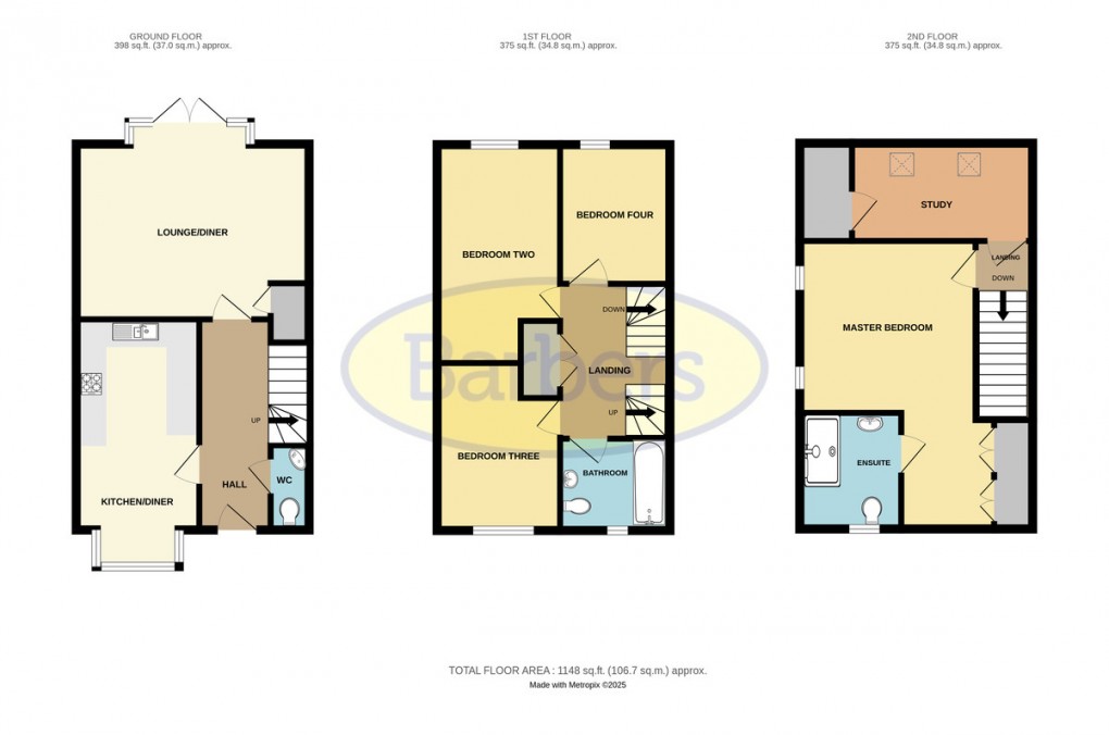 Floorplan for Duddell Street, Lawley Village, Telford, Shropshire, TF4 2GL.