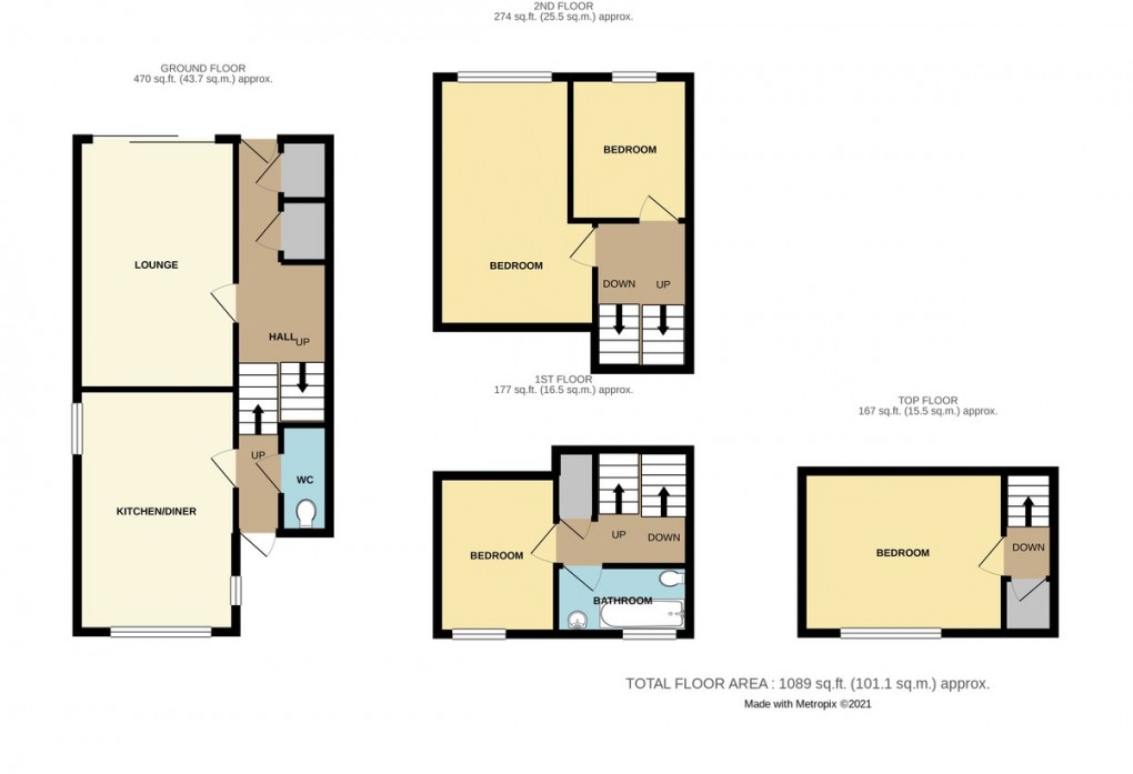 Floorplan for Willowfield, Woodside, Telford, TF7 5NZ