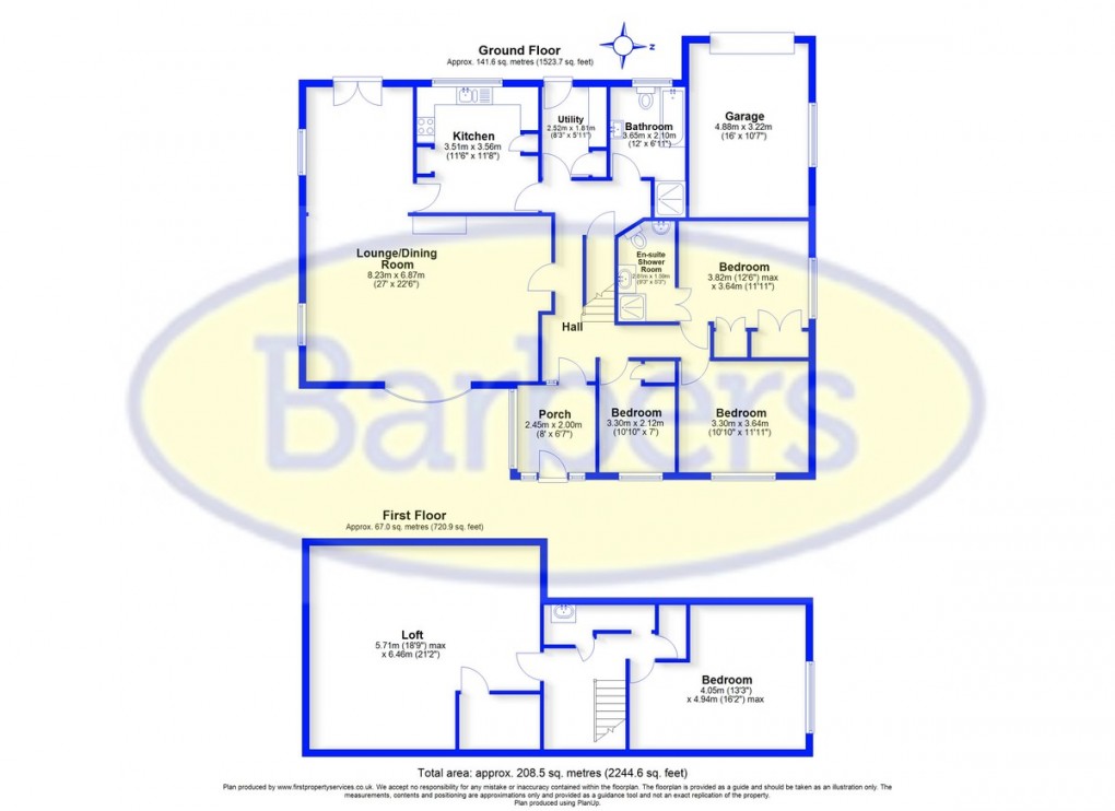 Floorplan for Oaklands, Marchamley