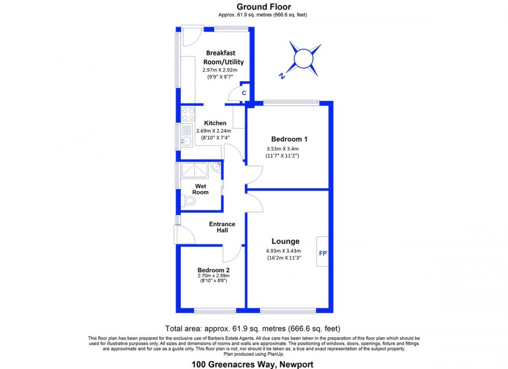Floorplan for Greenacres Way, Newport