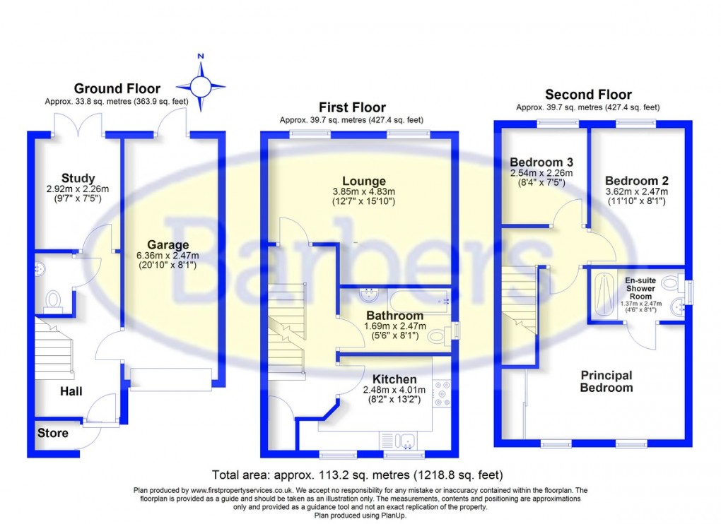 Floorplan for Vernon Drive, Market Drayton