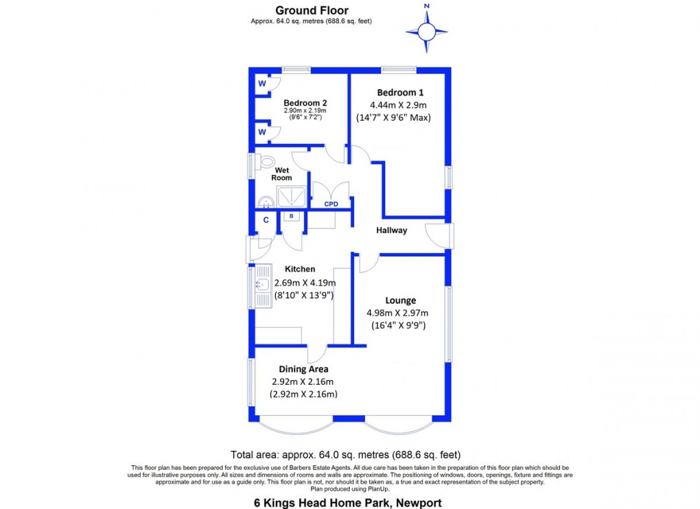 Floorplan for Kings Head Home Park, Newport