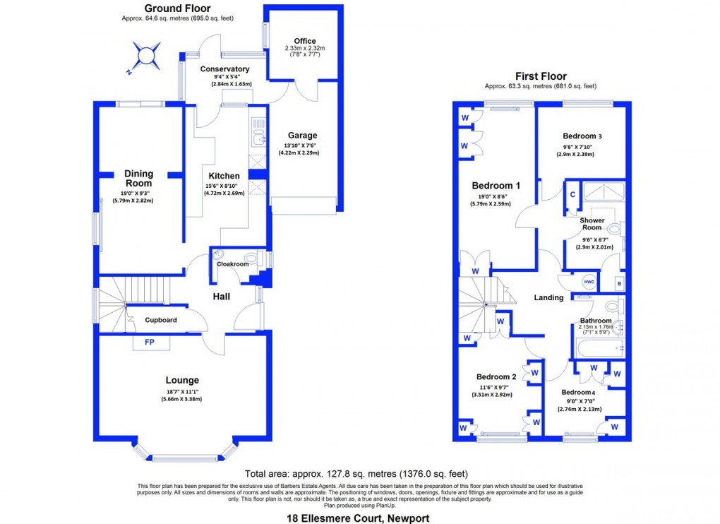 Floorplan for Ellesmere Court, Newport