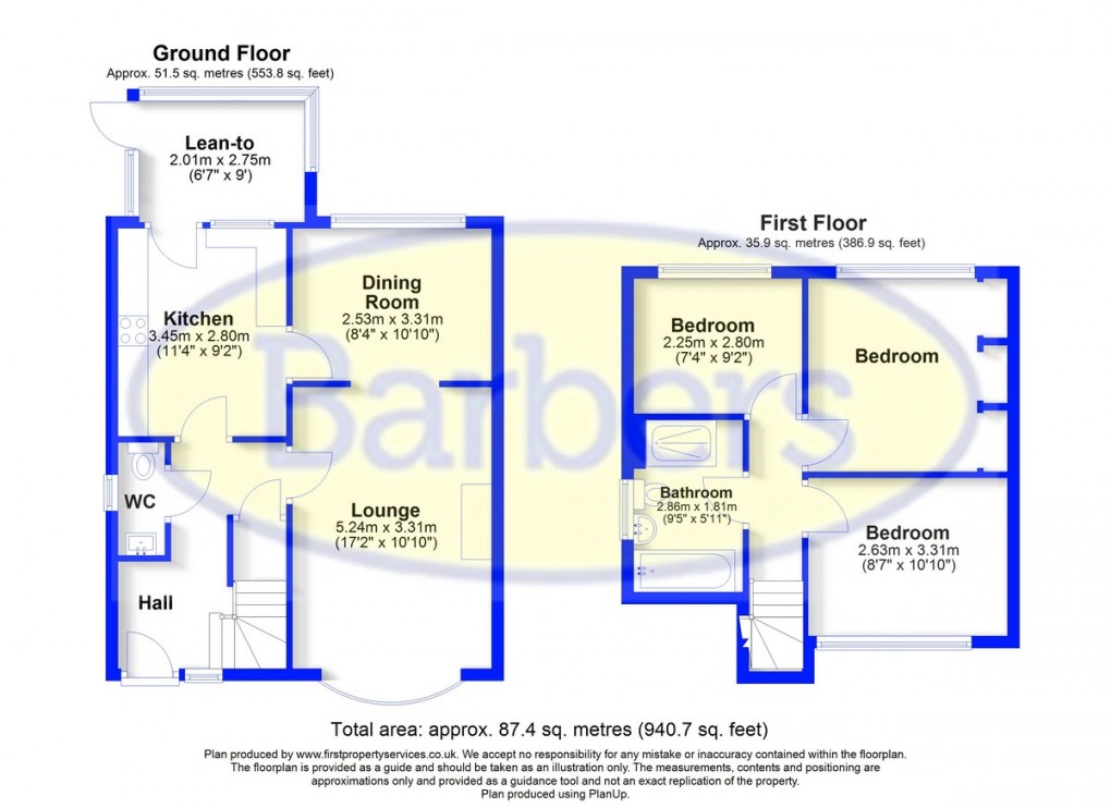 Floorplan for Loggerheads, Market Drayton