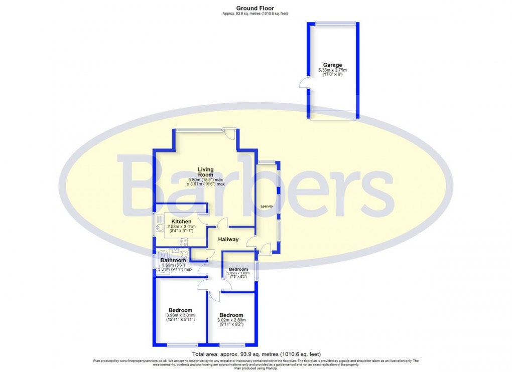 Floorplan for Price Close, Loggerheads, Market Drayton