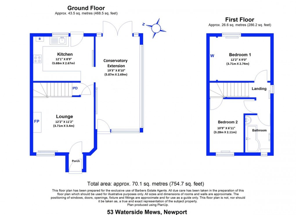 Floorplan for Waterside Mews, Newport