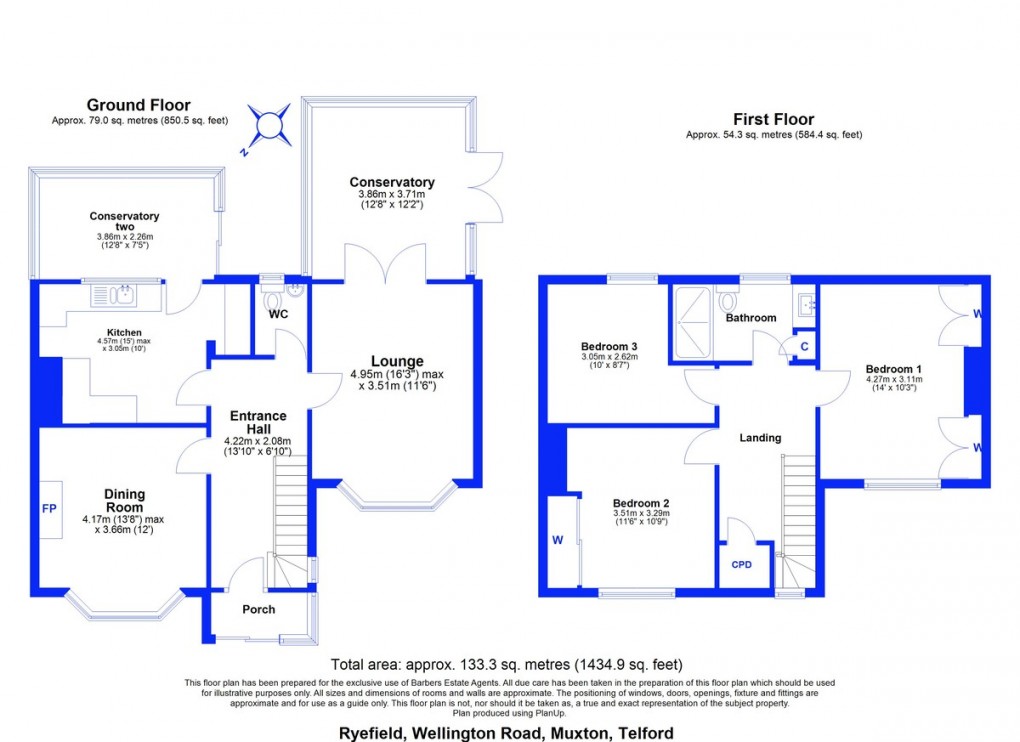 Floorplan for Wellington Road, Muxton