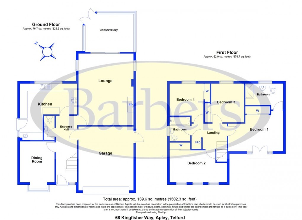 Floorplan for Kingfisher Way, Apley, Telford, Shropshire, TF1 6WG