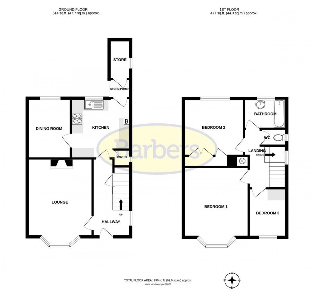 Floorplan for Rosthwaite, Wellington, Telford, TF1 1HX