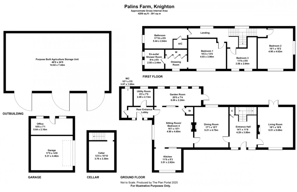 Floorplan for Palins Farm, Knighton