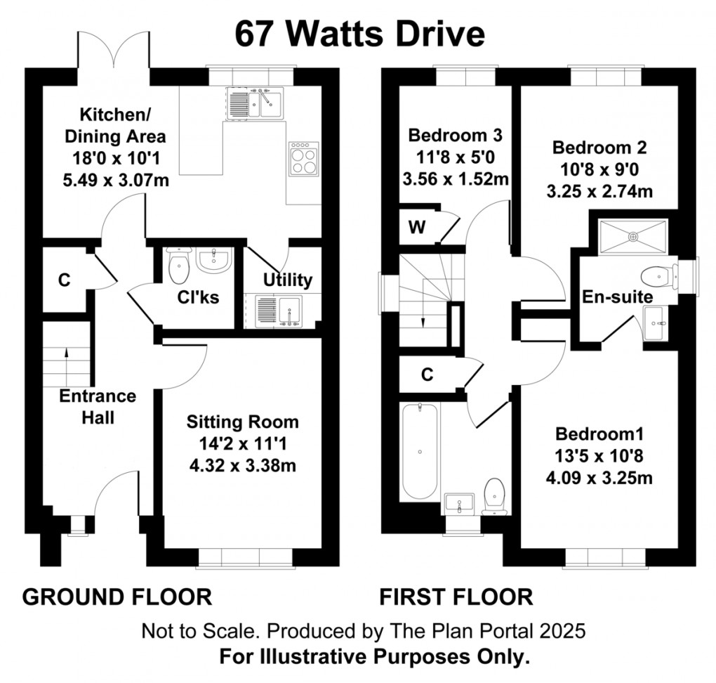 Floorplan for Watts Drive, Shifnal