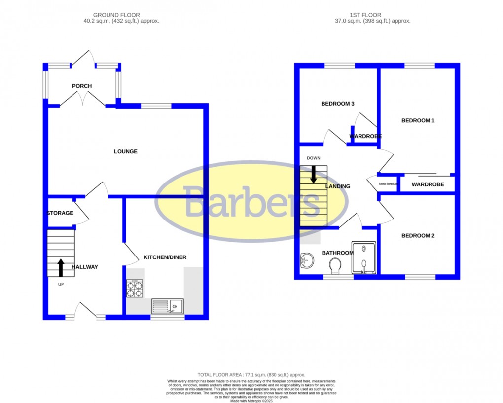 Floorplan for Cambrian Row , The Lawns , Wellington, Telford