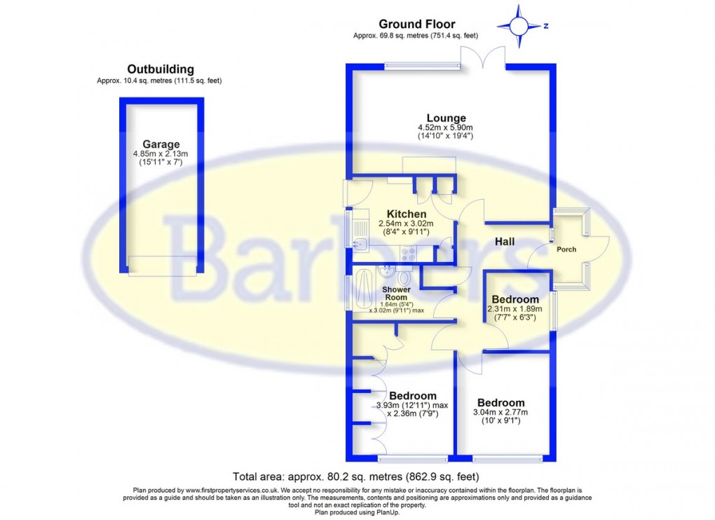 Floorplan for Price Close, Loggerheads
