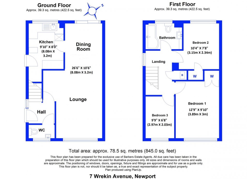Floorplan for Wrekin Avenue, Newport