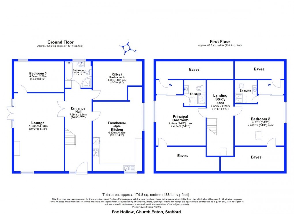 Floorplan for Church Eaton, Stafford