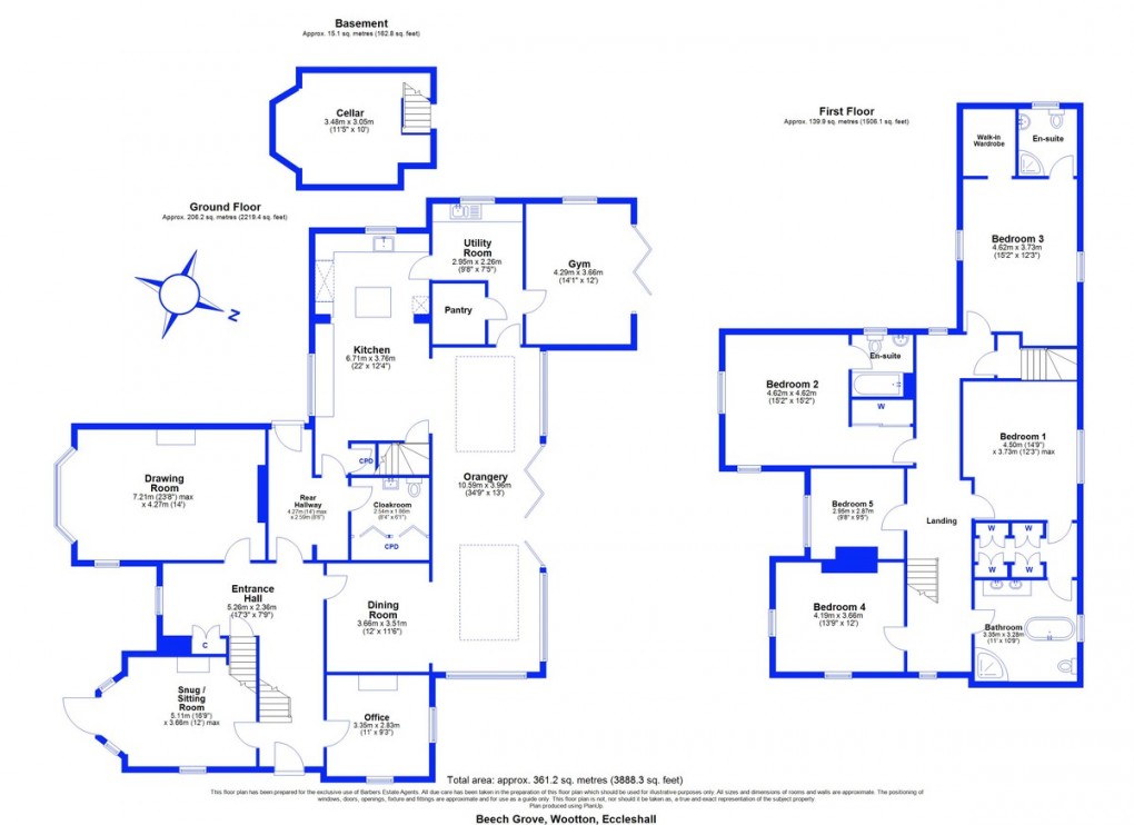 Floorplan for Wootton, Eccleshall