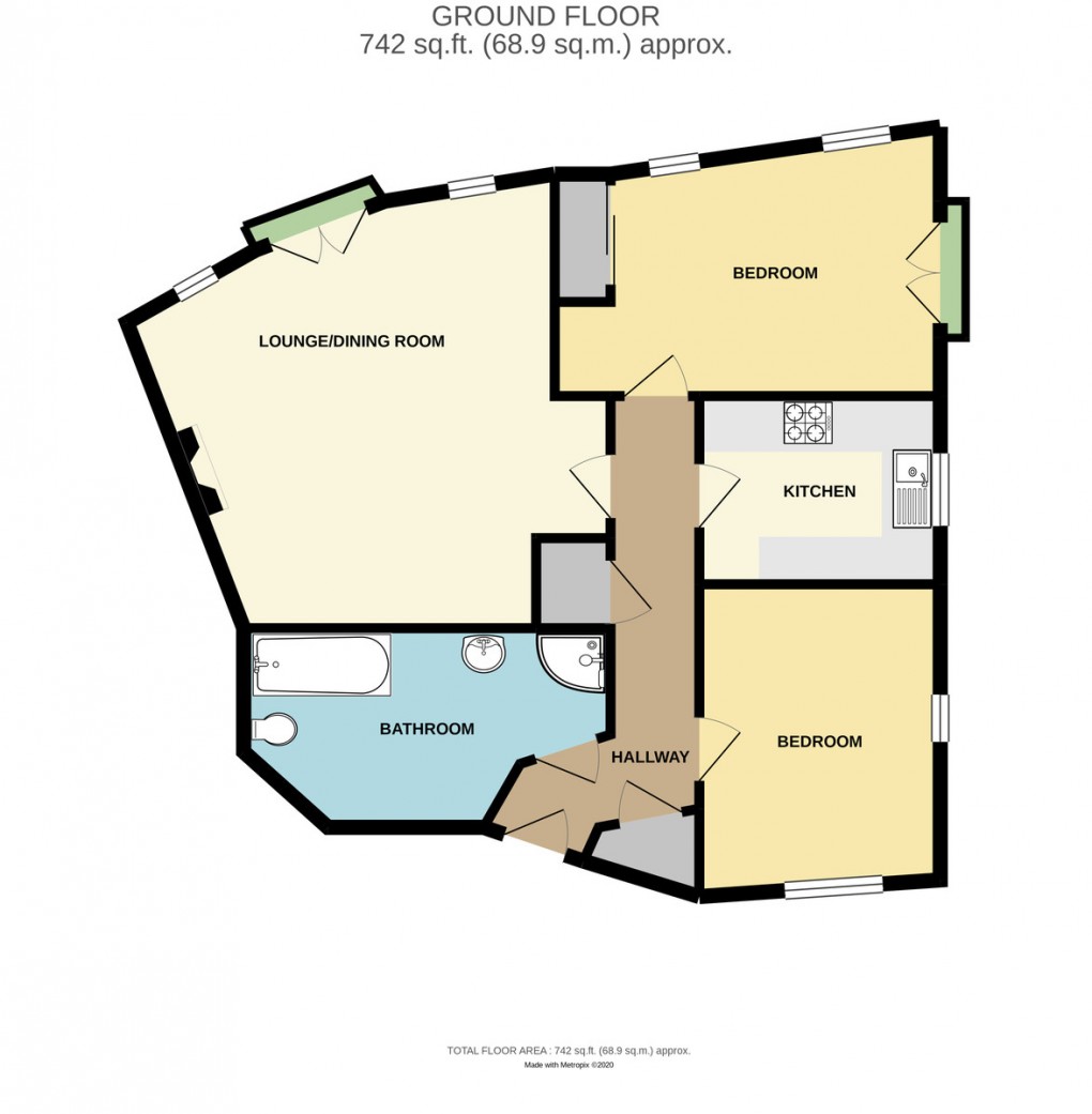 Floorplan for Bickerstaff Court, Wellington, Telford, TF1 2HL