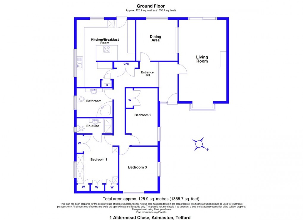 Floorplan for Aldermead Close, Admaston, Telford, TF5 0DD