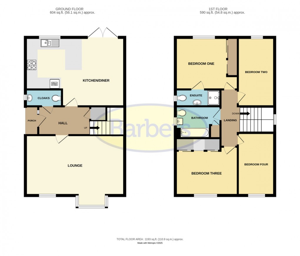 Floorplan for Forest Close, Shawbirch, Telford, TF5 0LA.