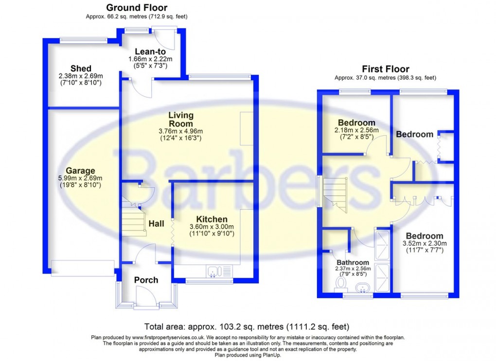 Floorplan for Campbell Road, Market Drayton
