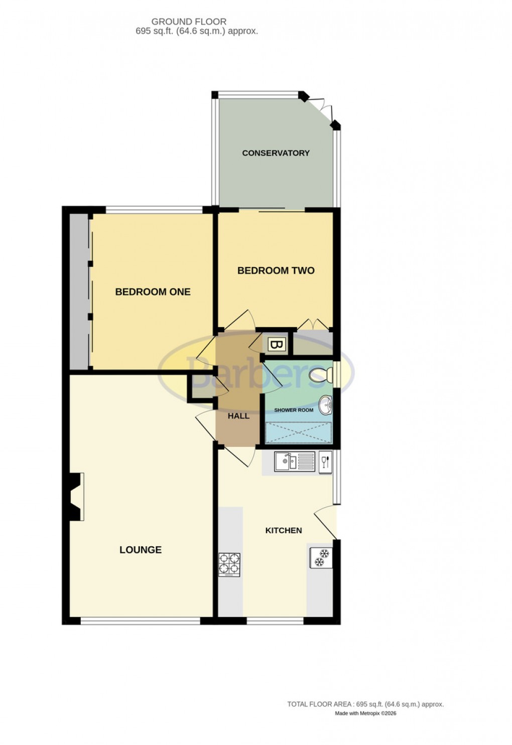 Floorplan for Broomfield Road, Admaston, Telford, TF5 0AR.
